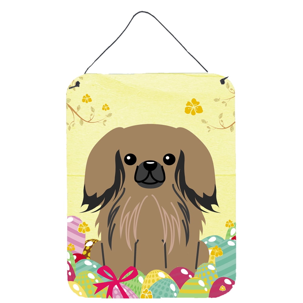 Easter Eggs Pekingnese Tan Wall or Door Hanging Prints