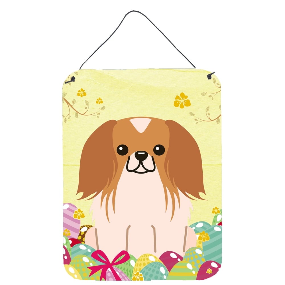 Easter Eggs Pekingnese Red White Wall or Door Hanging Prints