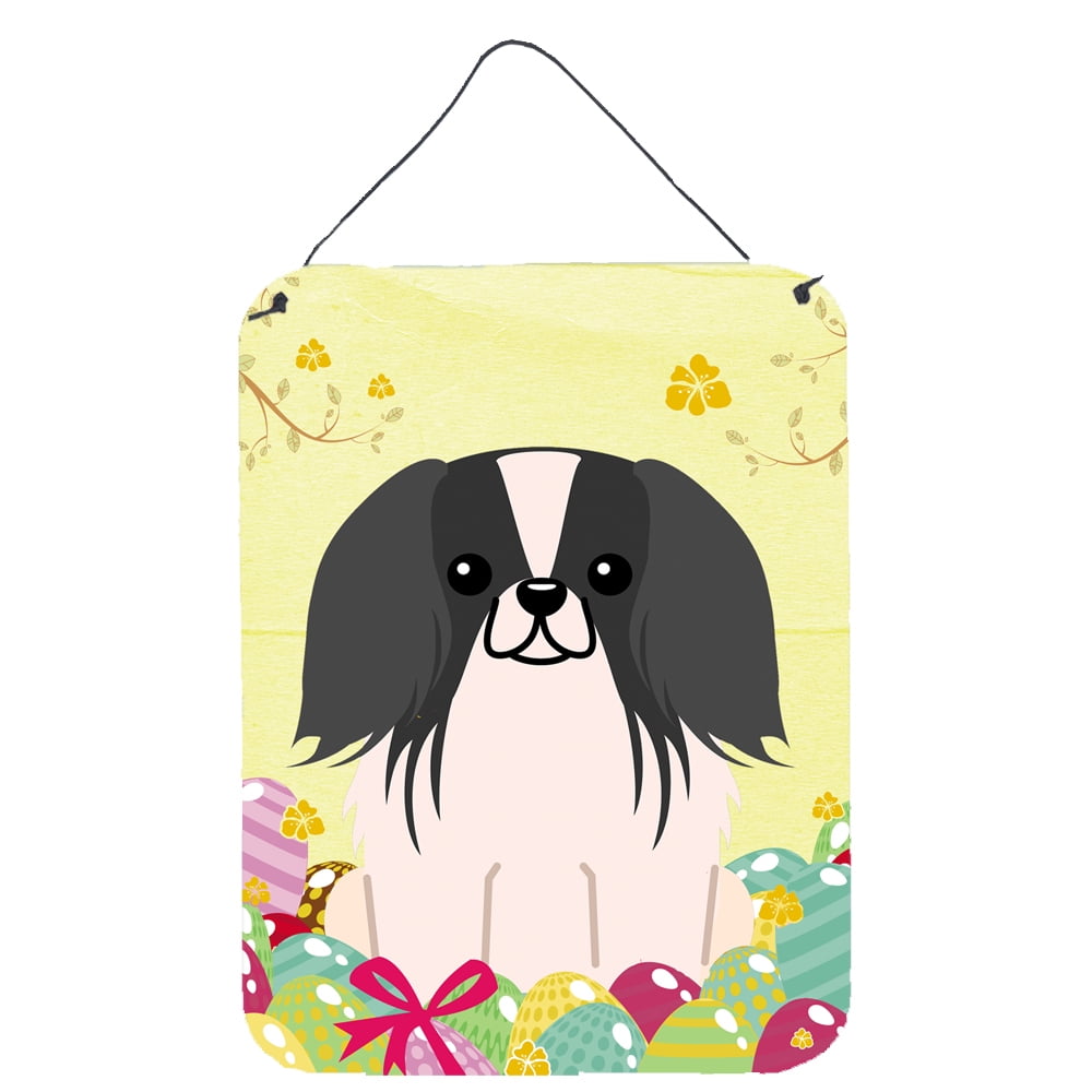 BB6105DS1216 Easter Eggs Pekingnese Black White Wall or Door Hanging Prints