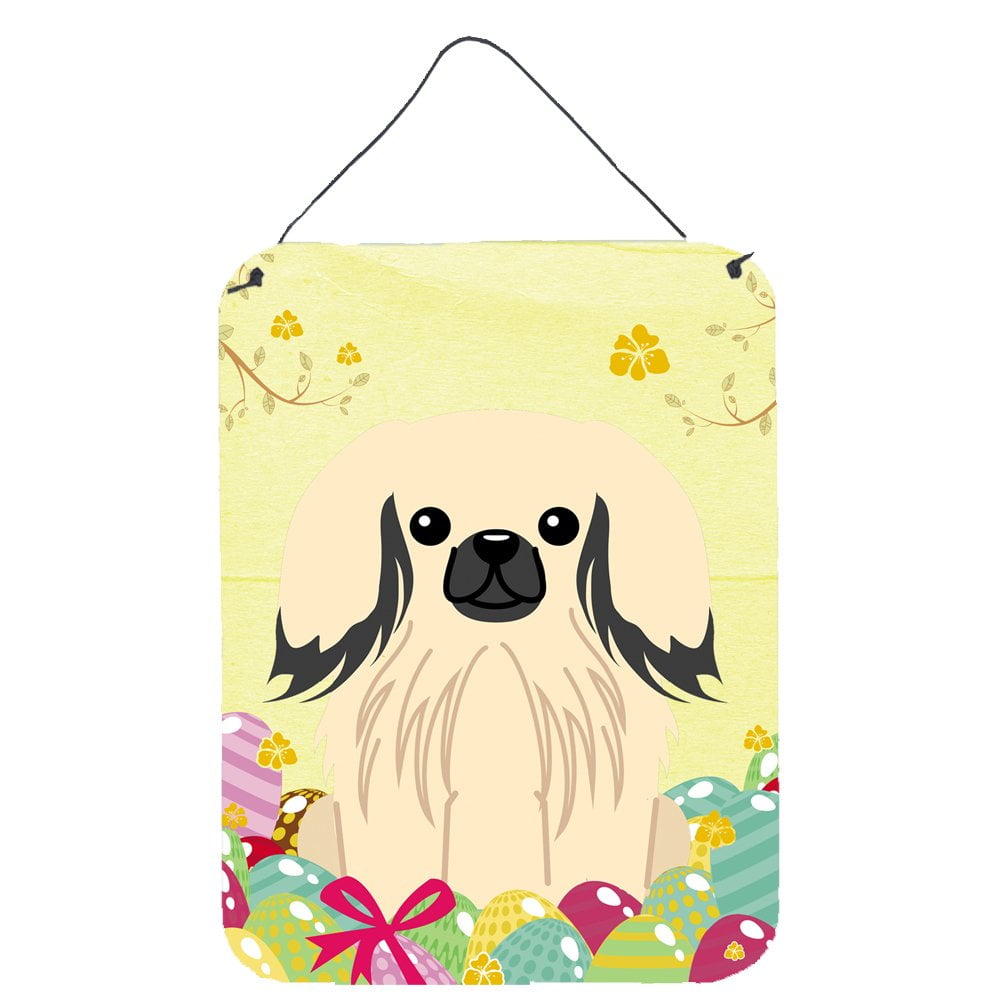 Easter Eggs Pekingnese Cream Wall or Door Hanging Prints