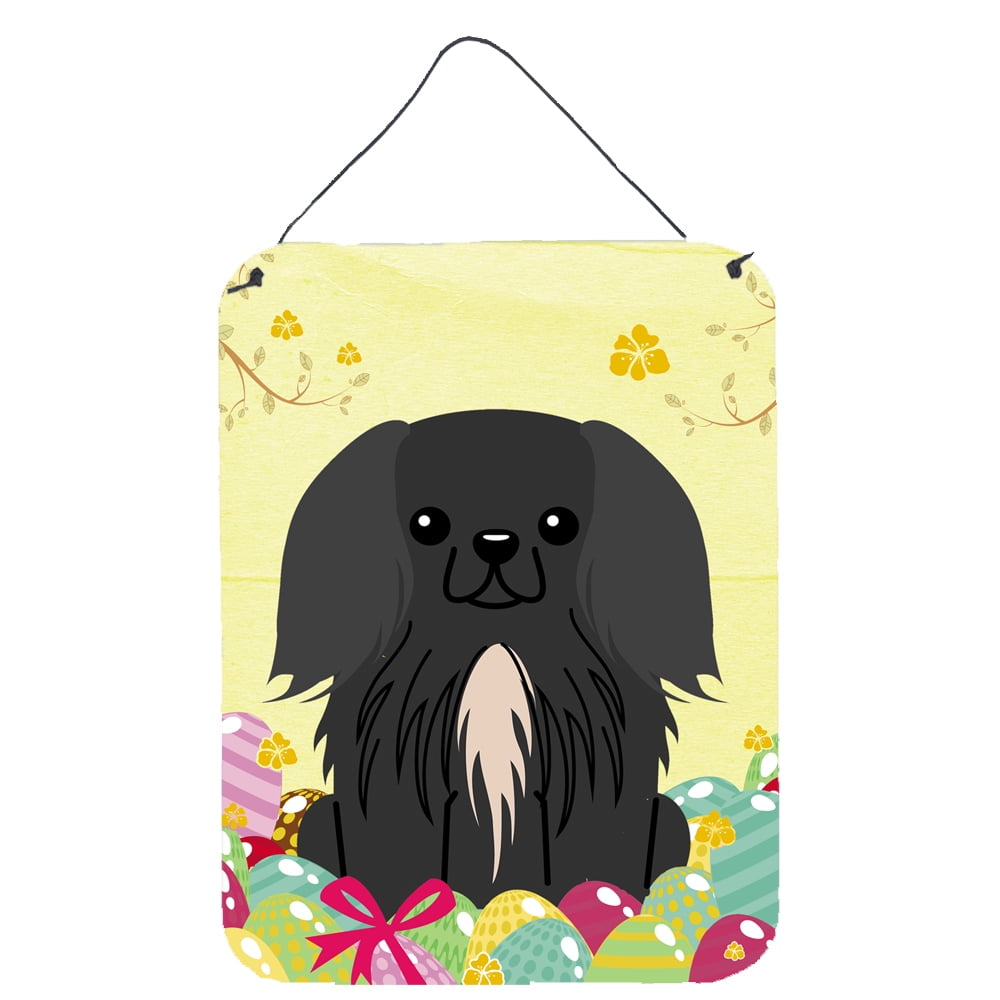 Easter Eggs Pekingnese Black Wall or Door Hanging Prints