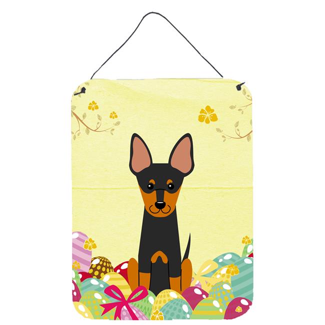 Easter Eggs English Toy Terrier Wall or Door Hanging Prints