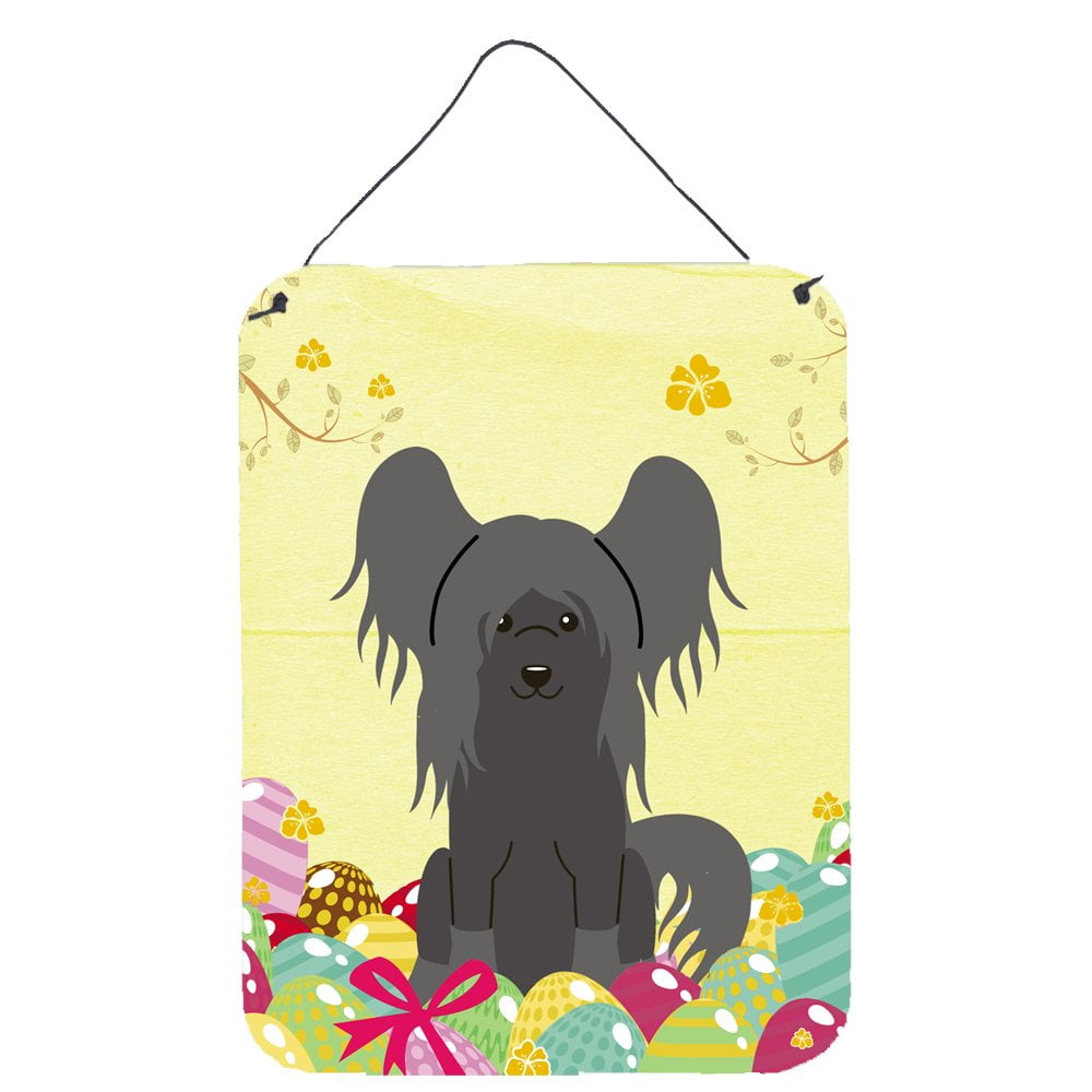 Easter Eggs Chinese Crested Black Wall or Door Hanging Prints