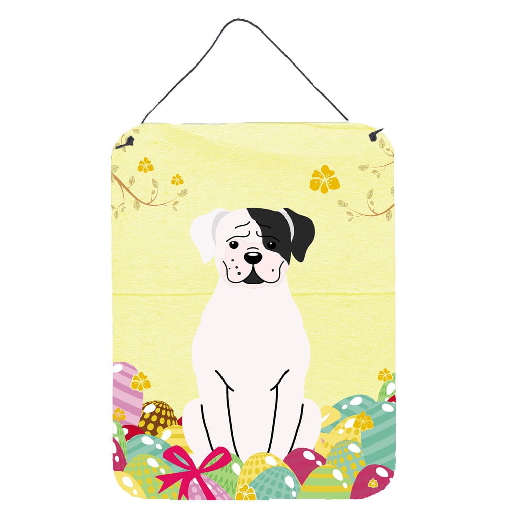 Easter Eggs White Boxer Cooper Wall or Door Hanging Prints