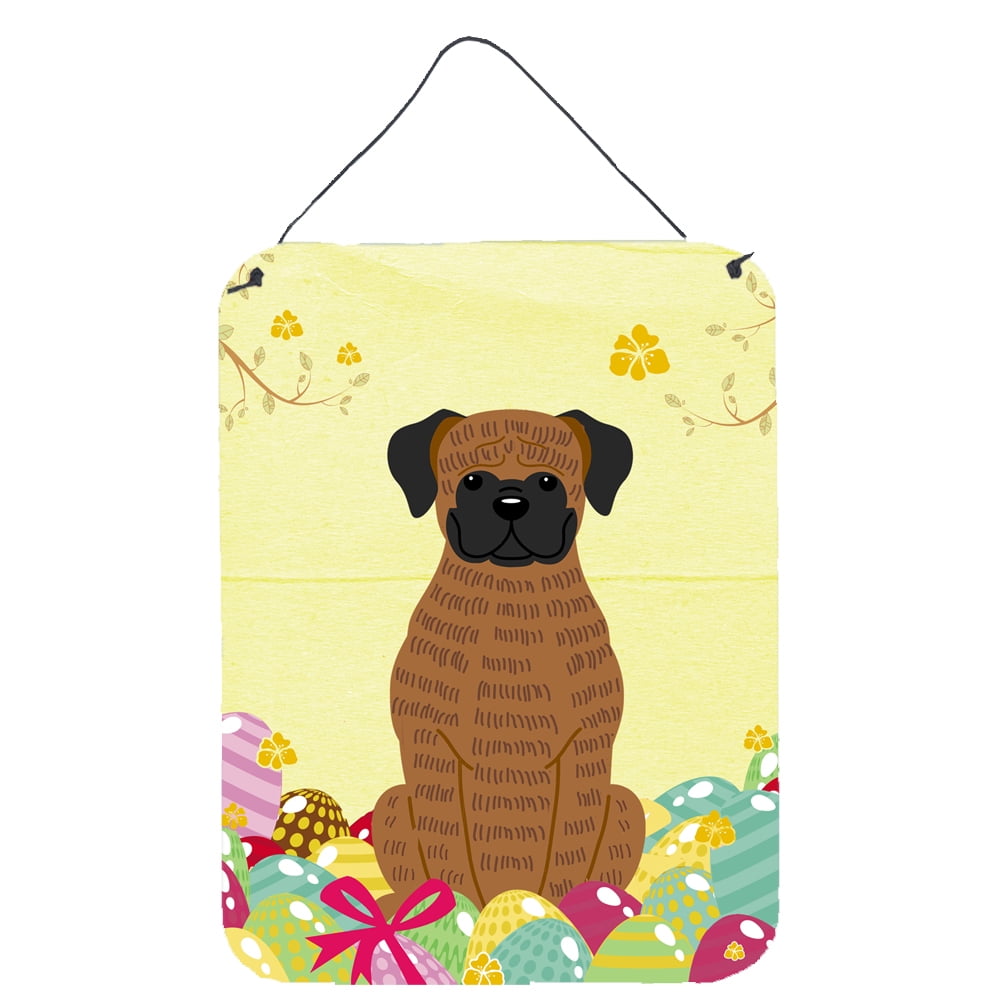 Easter Eggs Brindle Boxer Wall or Door Hanging Prints