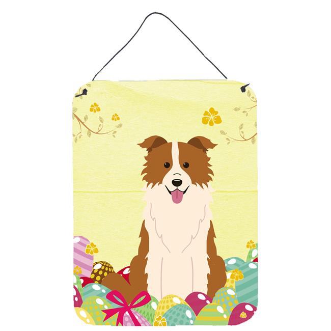 Easter Eggs Border Collie Red White Wall or Door Hanging Prints
