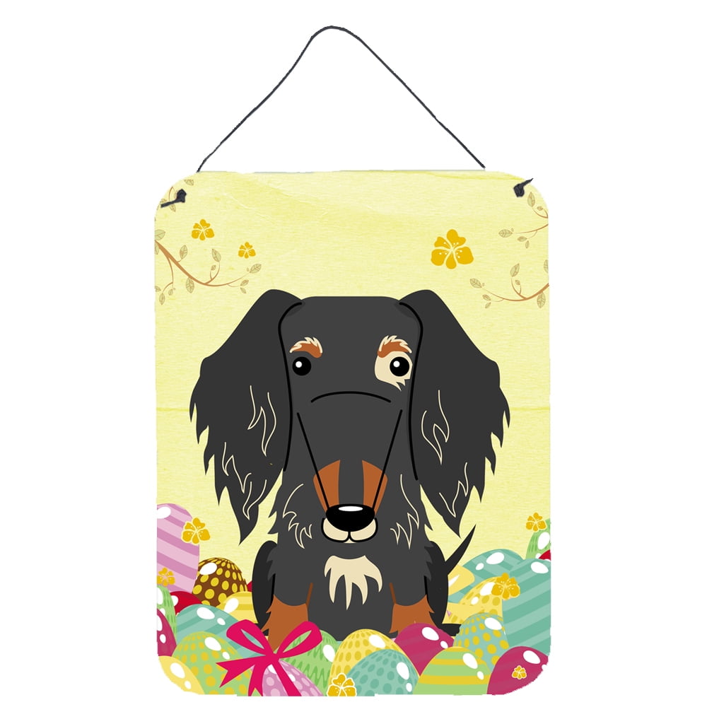 Easter Eggs Wire Haired Dachshund Dapple Wall or Door Hanging Prints