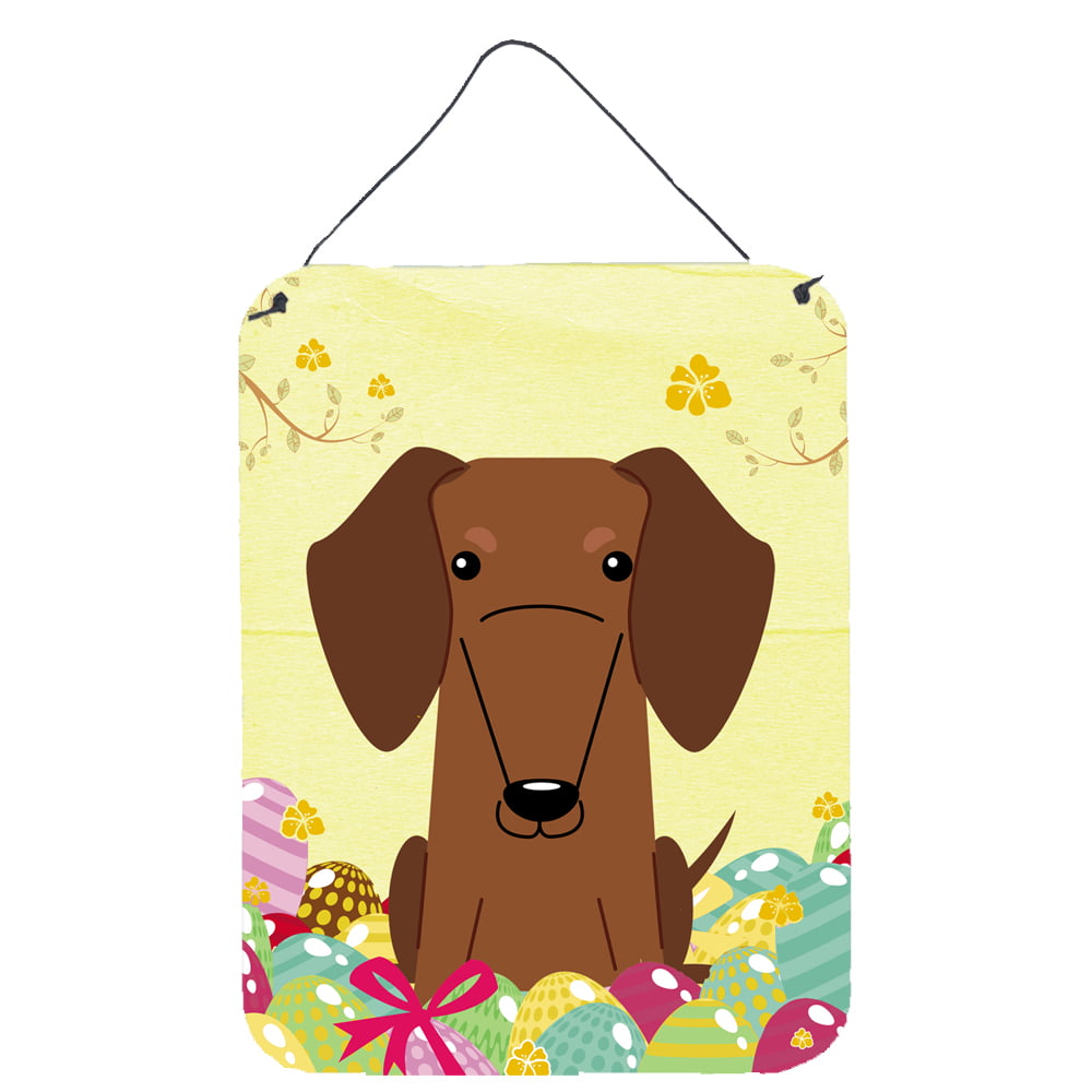 Easter Eggs Dachshund Red Brown Wall or Door Hanging Prints