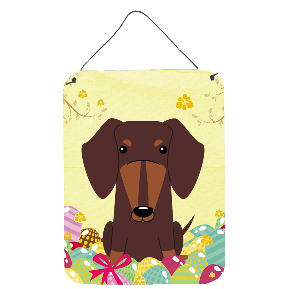 Picture of Carolines Treasures BB6131DS1216 Easter Eggs Dachshund Chocolate Wall or Door Hanging Prints
