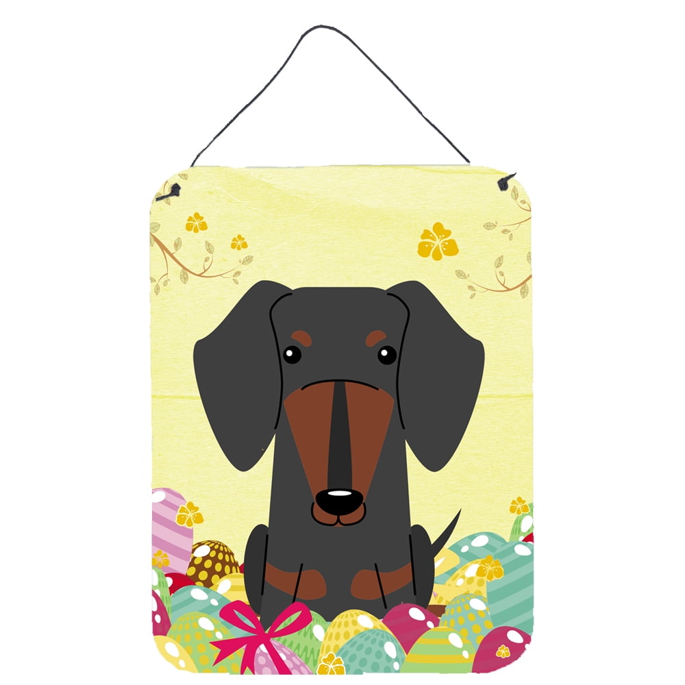 Easter Eggs Dachshund Black Tan Wall or Door Hanging Prints