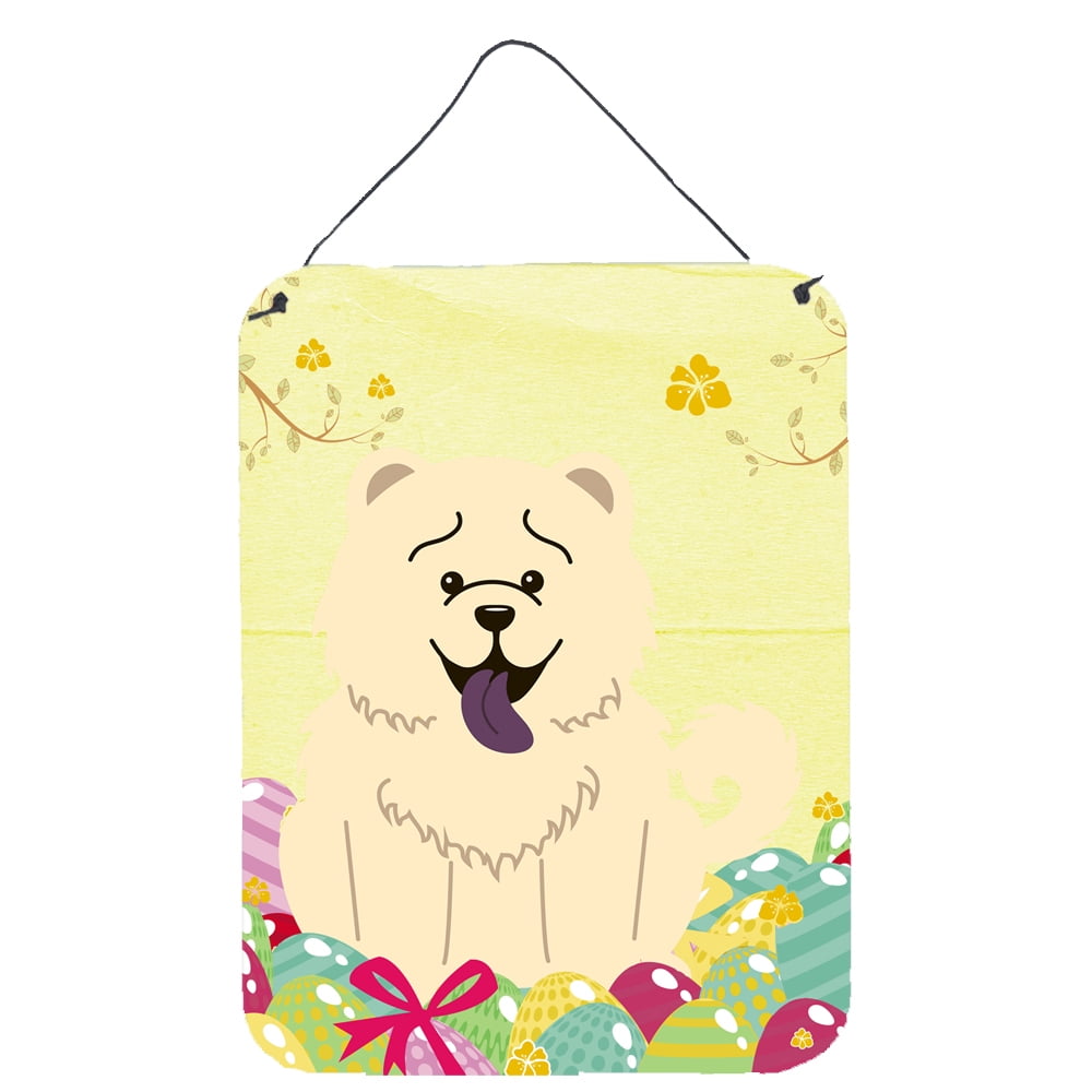 BB6140DS1216 Easter Eggs Chow Chow White Wall or Door Hanging Prints