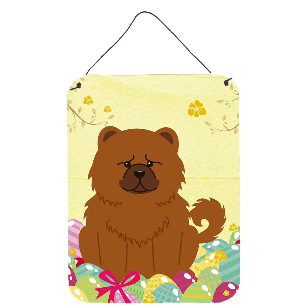 Easter Eggs Chow Chow Red Wall or Door Hanging Prints