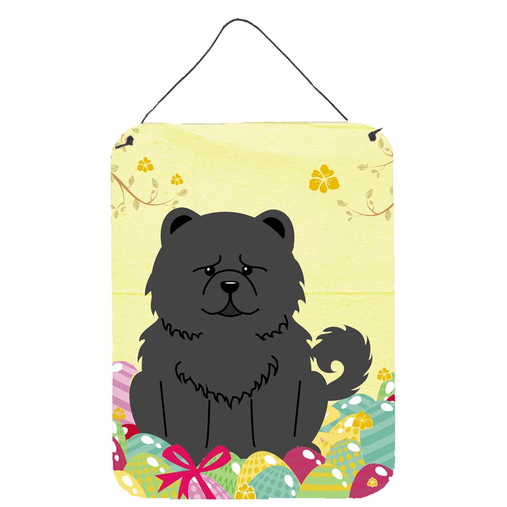Easter Eggs Chow Chow Black Wall or Door Hanging Prints