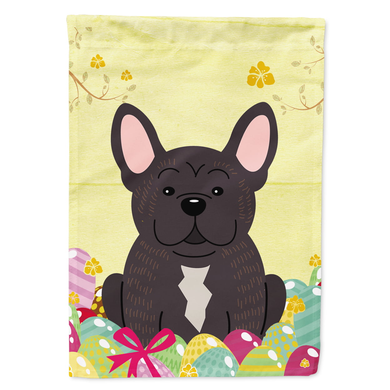 Easter Eggs French Bulldog Brindle Garden Size Flag