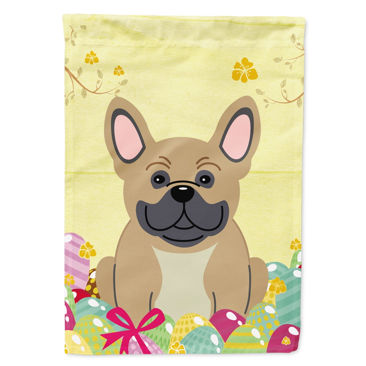 BB6010GF Easter Eggs French Bulldog Cream Garden Size Flag