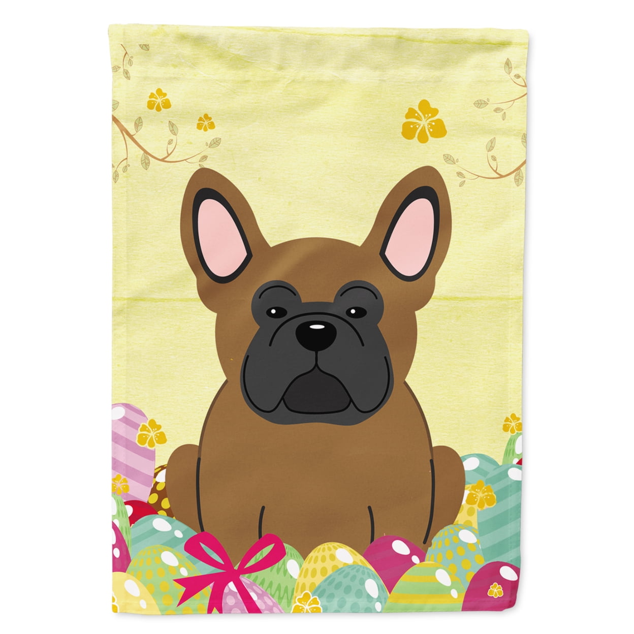 BB6013GF Easter Eggs French Bulldog Brown Garden Size Flag