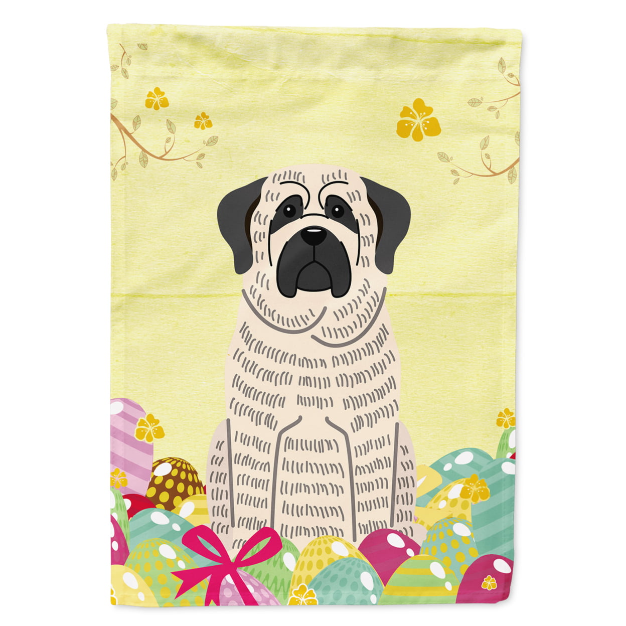 Easter Eggs Mastiff Brindle White Garden Size Flag