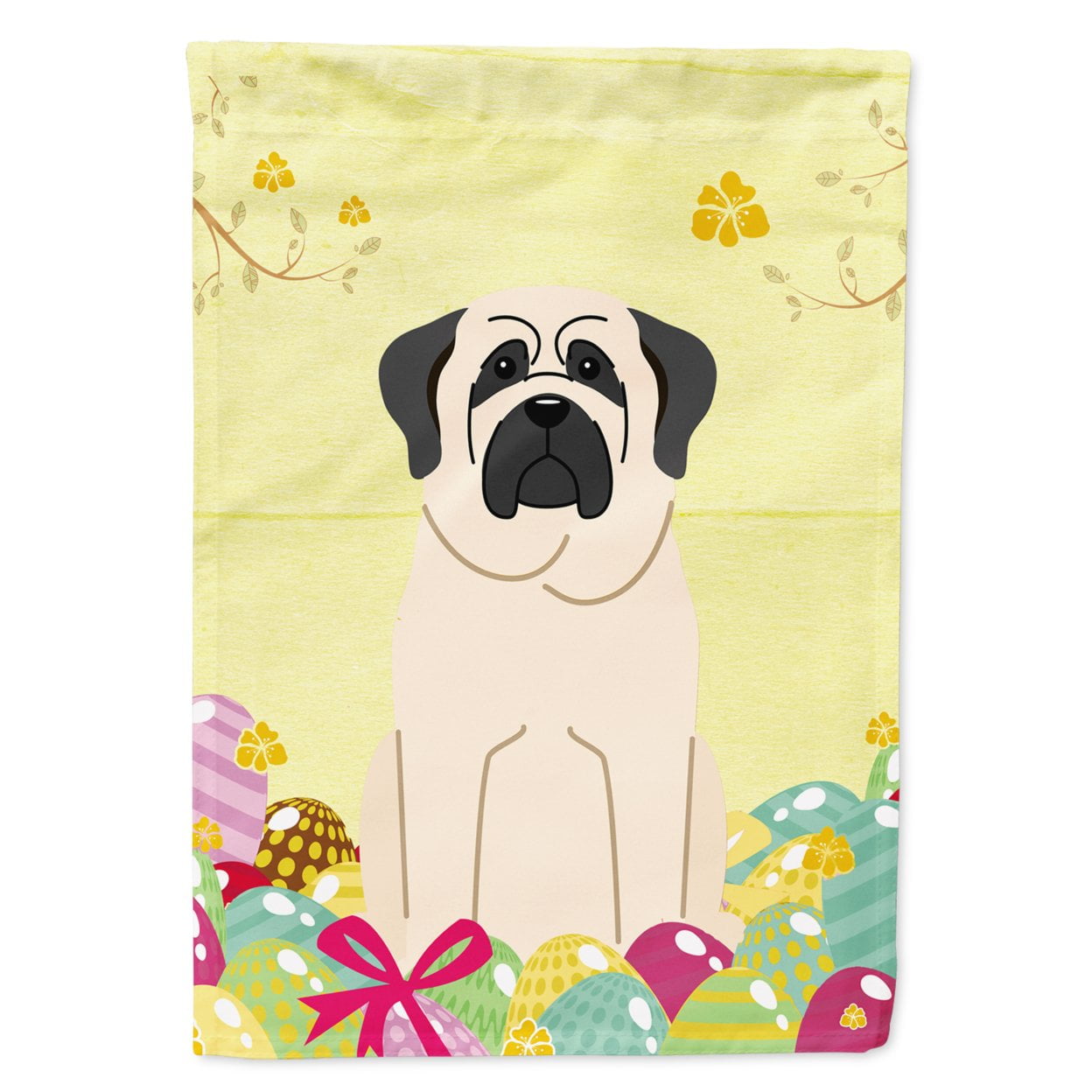 Easter Eggs Mastiff White Garden Size Flag