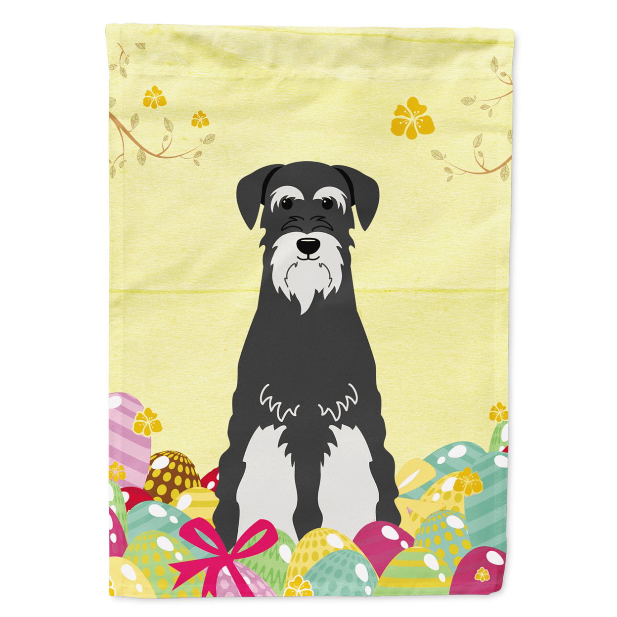BB6033GF Easter Eggs Standard Schnauzer Salt & Pepper Garden Size Flag