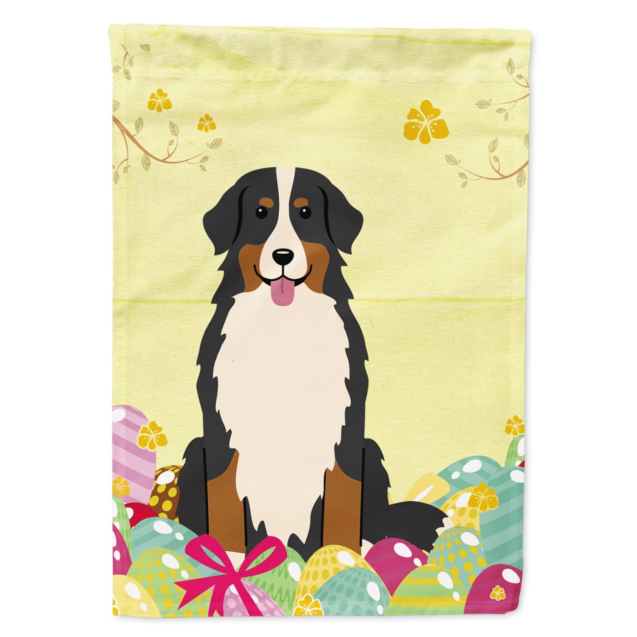 Easter Eggs Bernese Mountain Dog Garden Size Flag