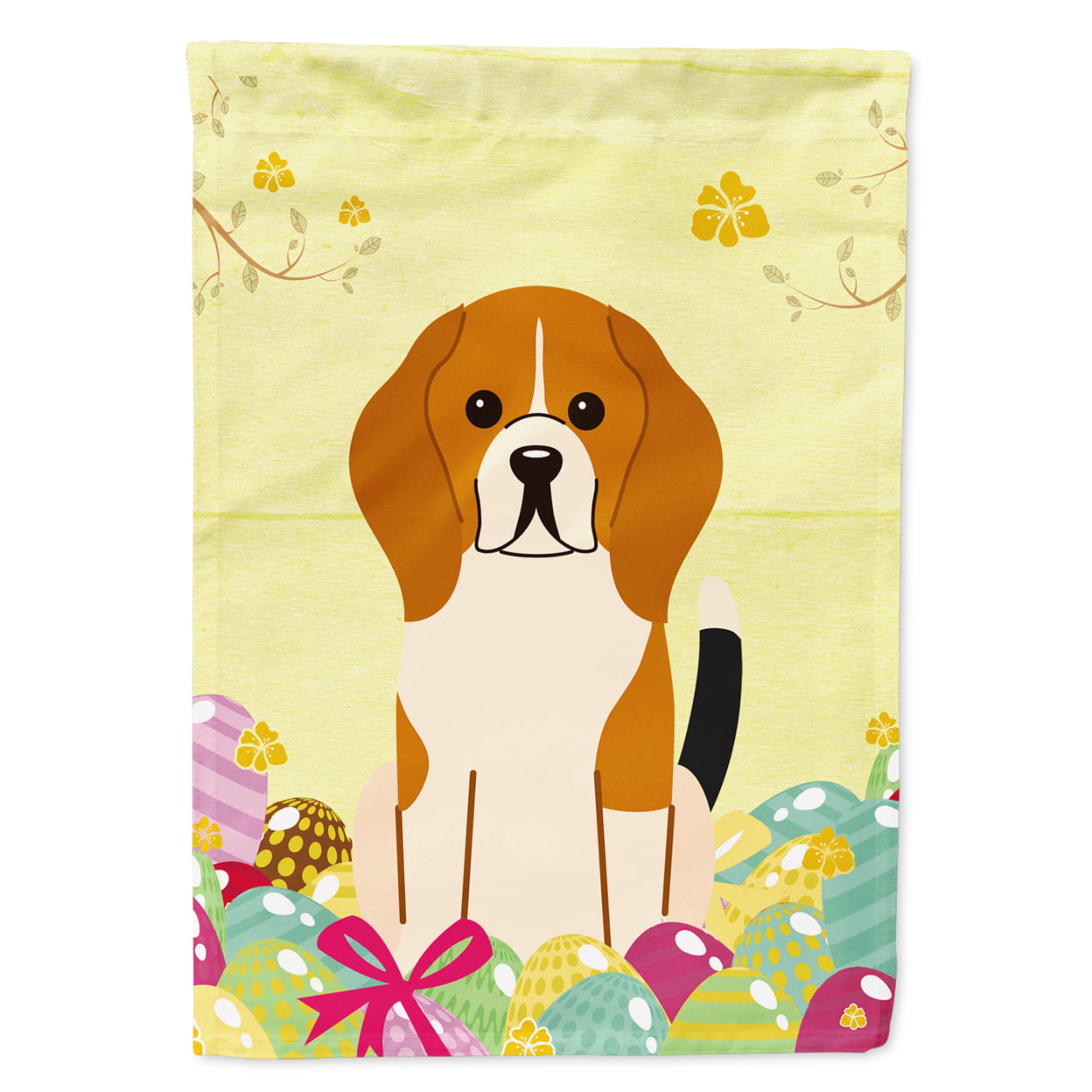Easter Eggs Beagle Tricolor Garden Size Flag