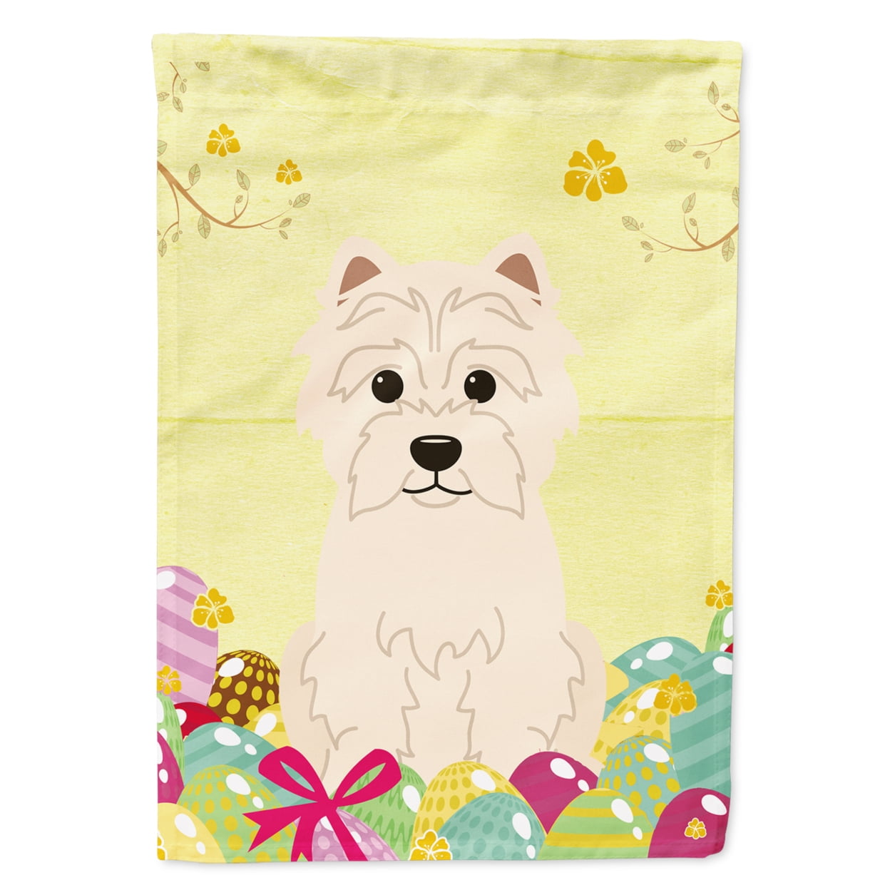 Easter Eggs Westie Garden Size Flag