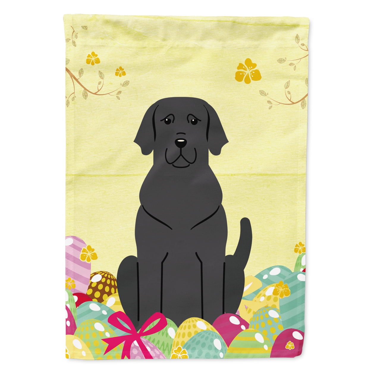 Easter Eggs Black Labrador Garden Size Flag