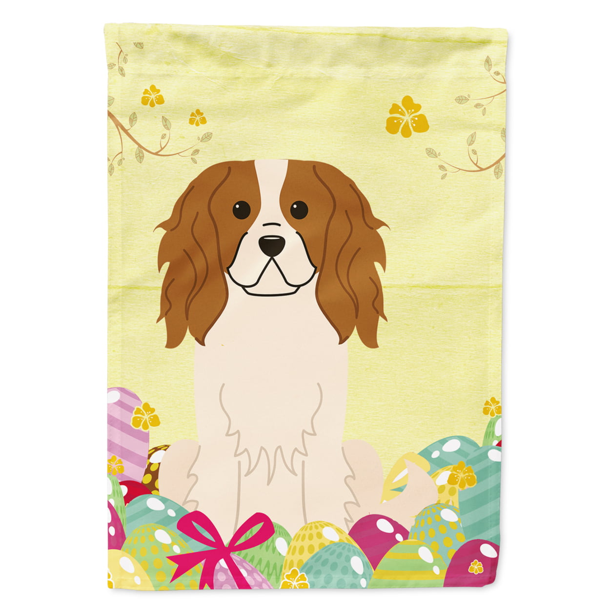 BB6058GF Easter Eggs Cavalier Spaniel Garden Size Flag