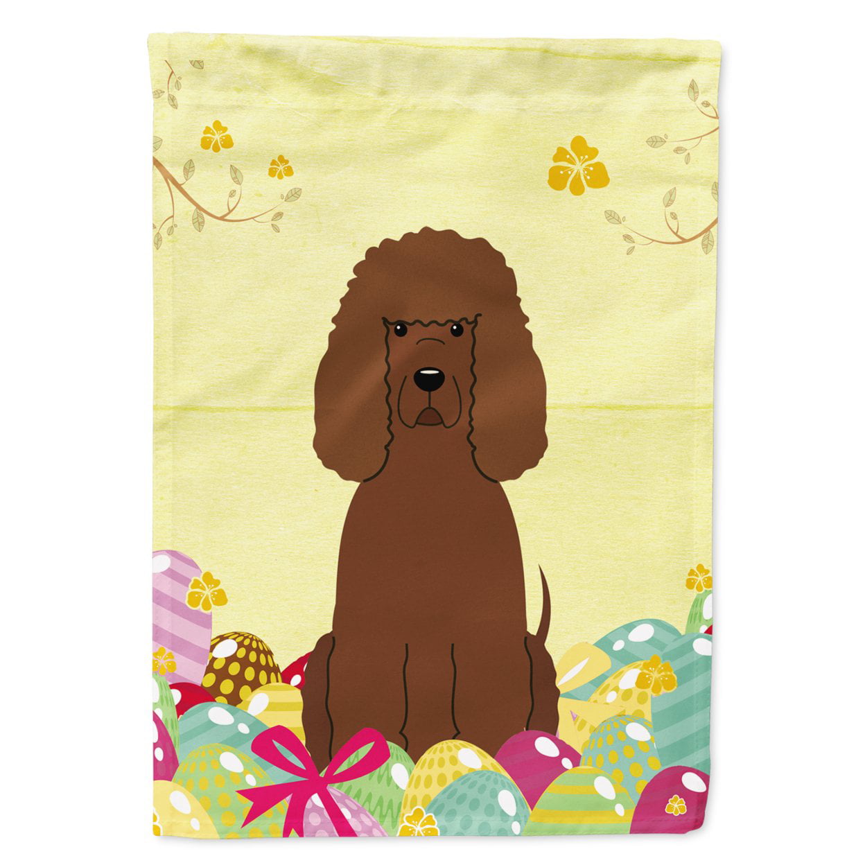 Easter Eggs Irish Water Spaniel Garden Size Flag