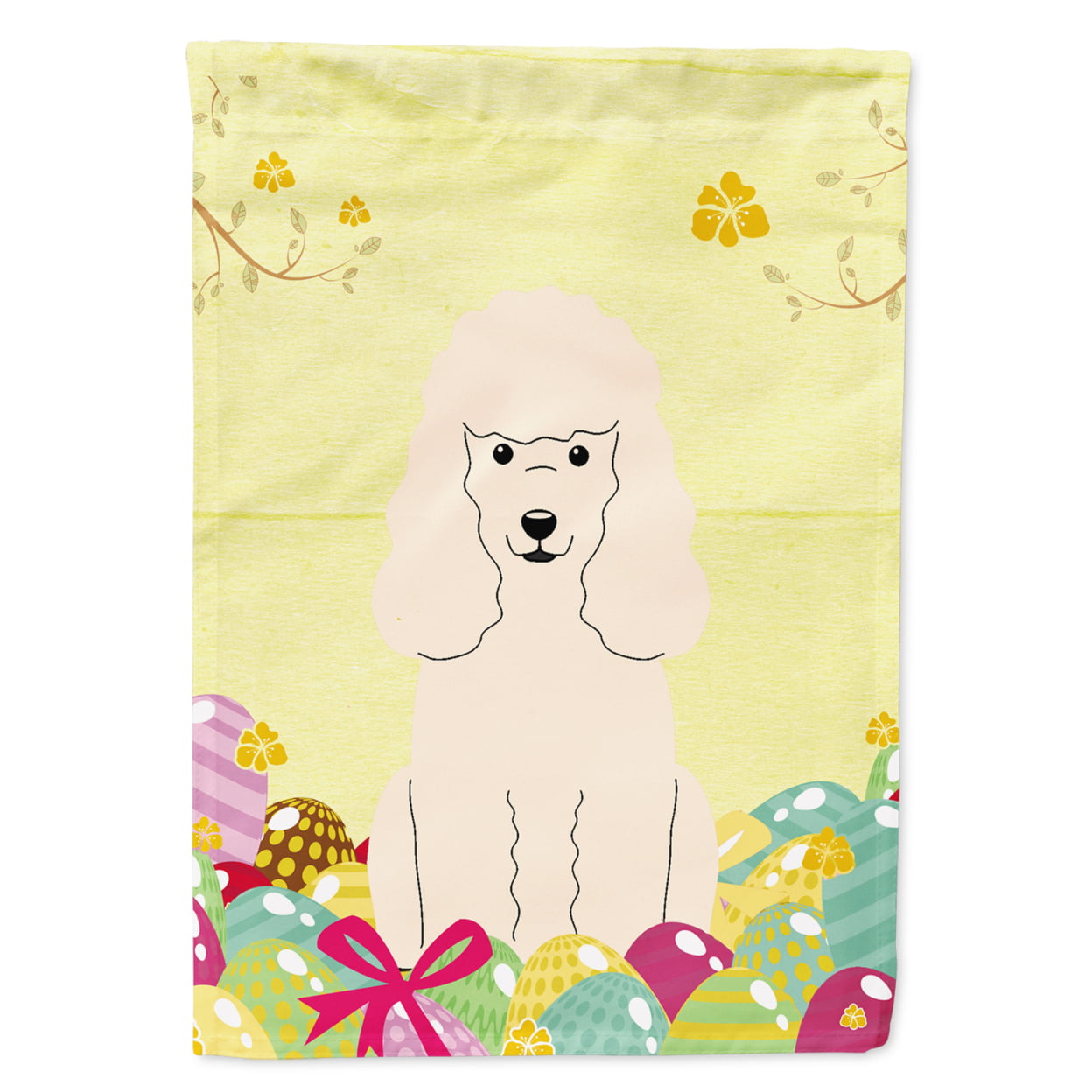 BB6070GF Easter Eggs Poodle White Garden Size Flag