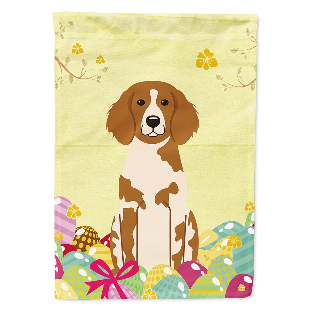 Easter Eggs Brittany Spaniel Garden Size Flag