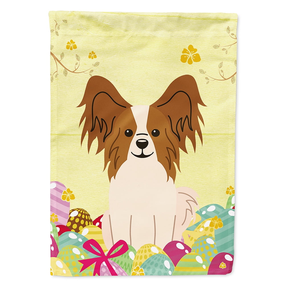 BB6078GF Easter Eggs Papillon Red White Garden Size Flag