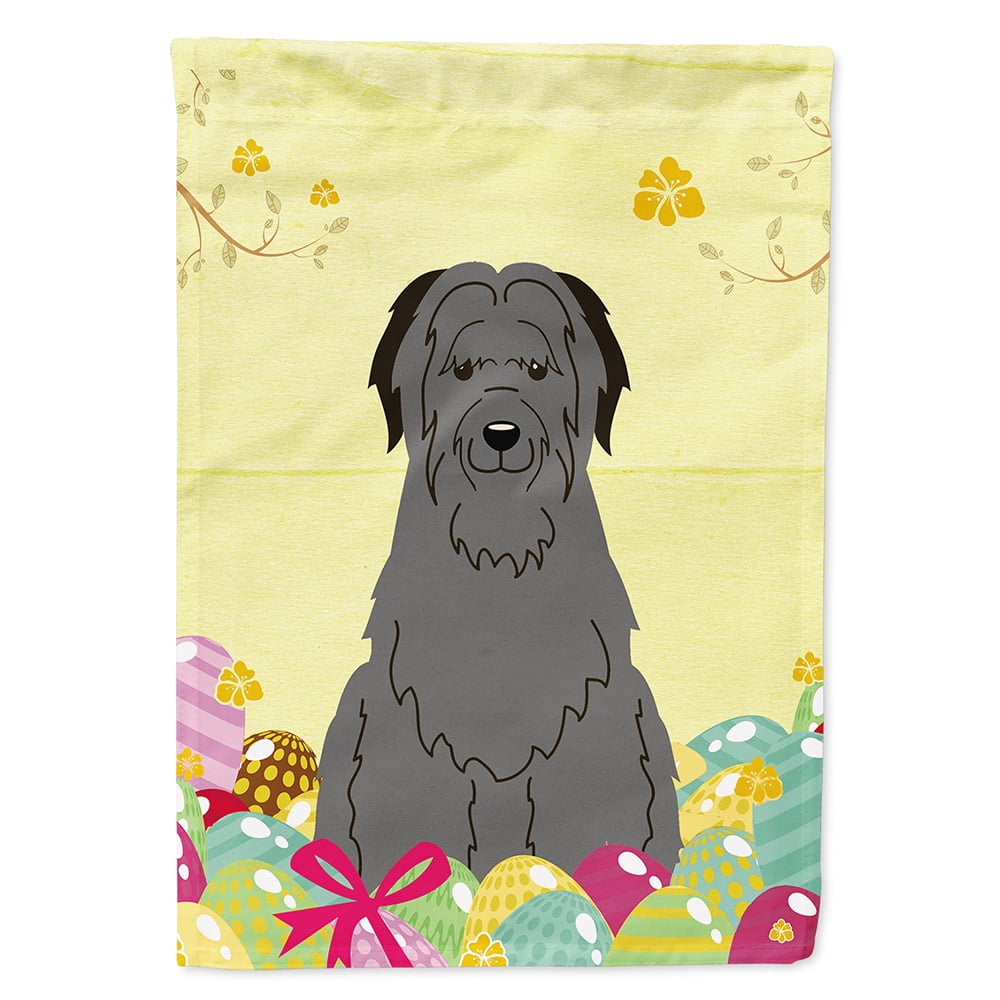 BB6081GF Easter Eggs Briard Black Garden Size Flag