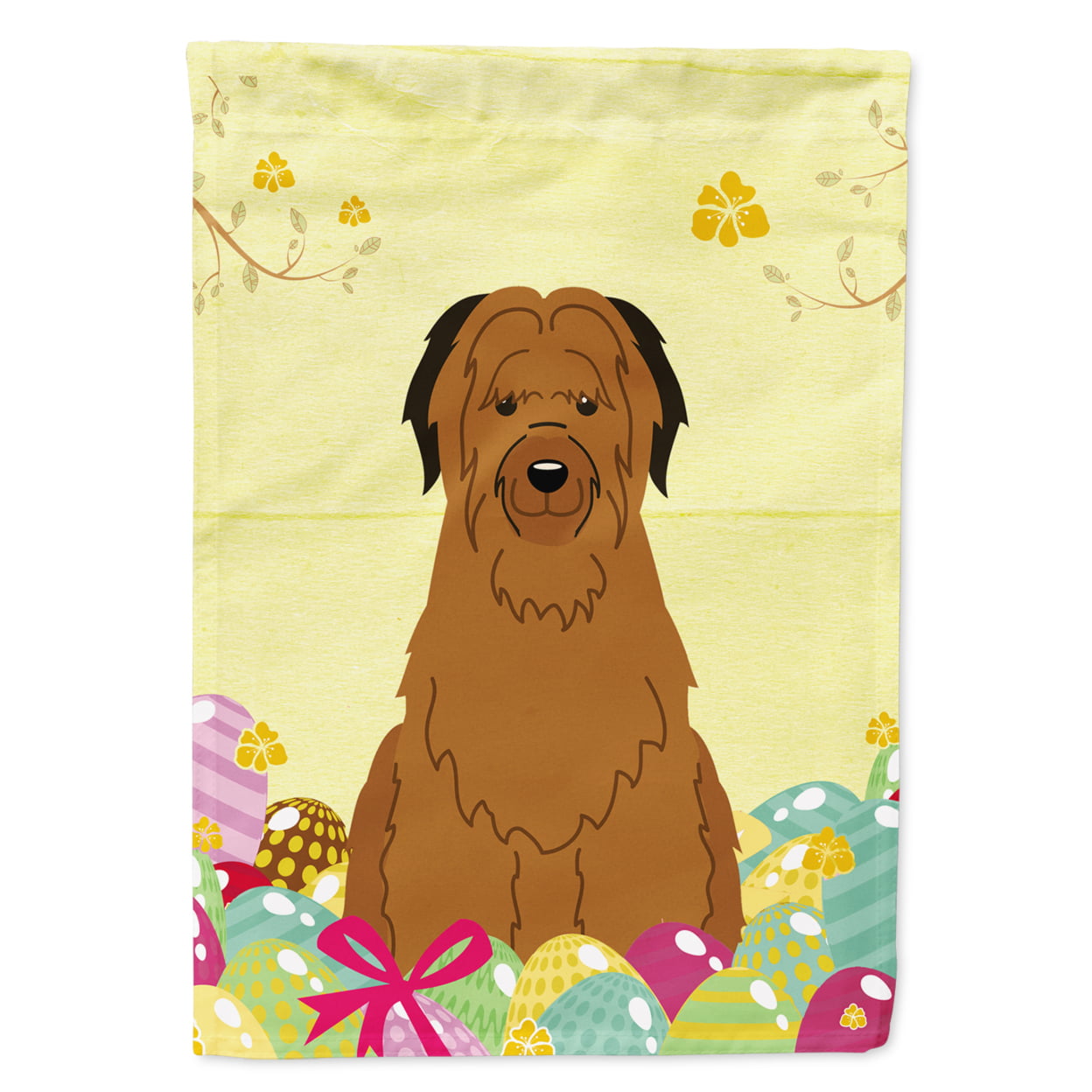 BB6082GF Easter Eggs Briard Brown Garden Size Flag