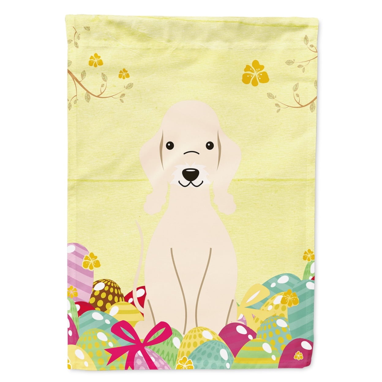 BB6091GF Easter Eggs Bedlington Terrier Sandy Garden Size Flag