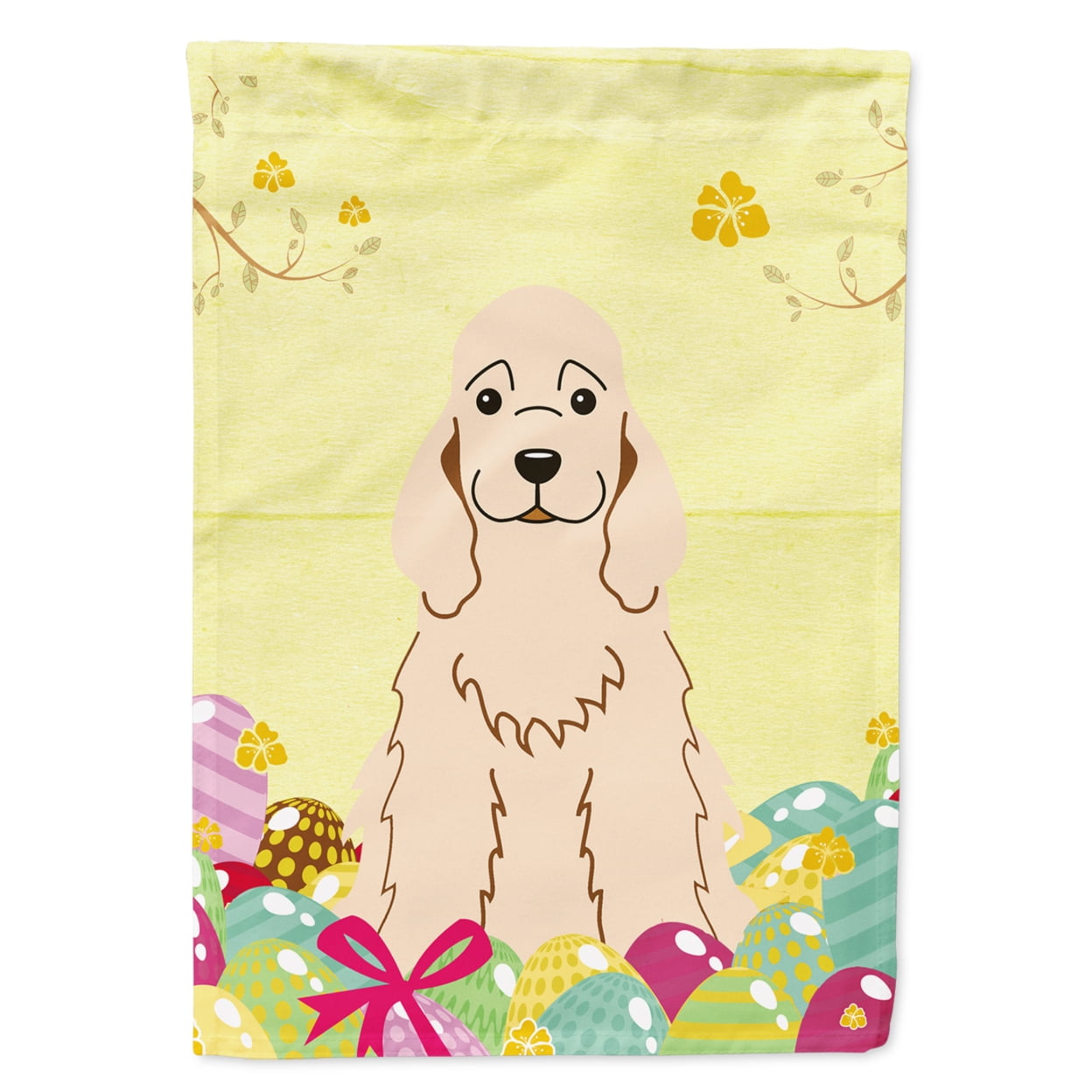 BB6094GF Easter Eggs Cocker Spaniel Buff Garden Size Flag