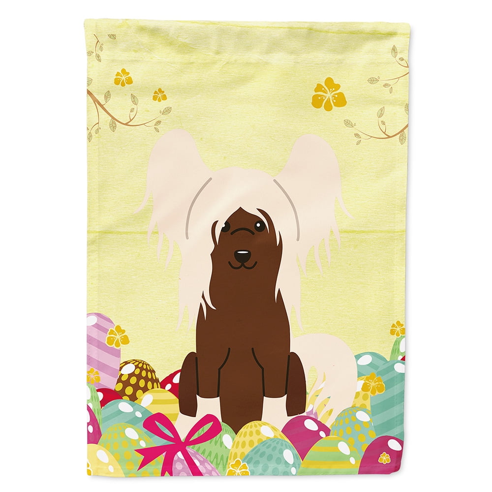 BB6113GF Easter Eggs Chinese Crested Cream Garden Size Flag