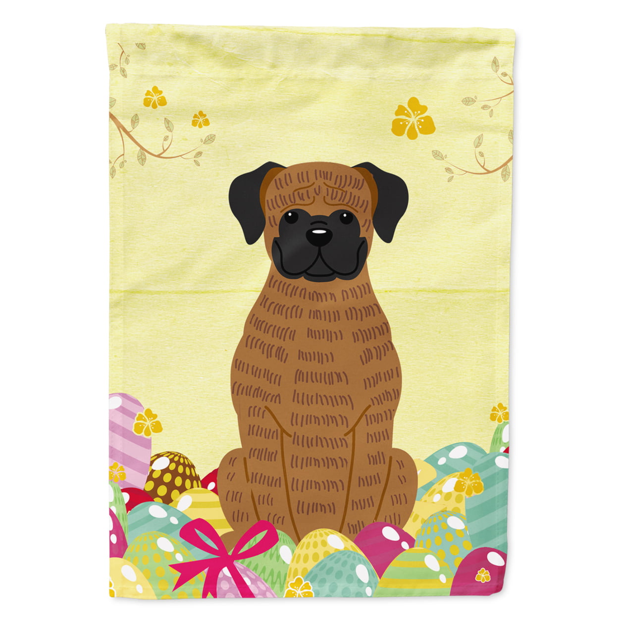 Easter Eggs Brindle Boxer Garden Size Flag