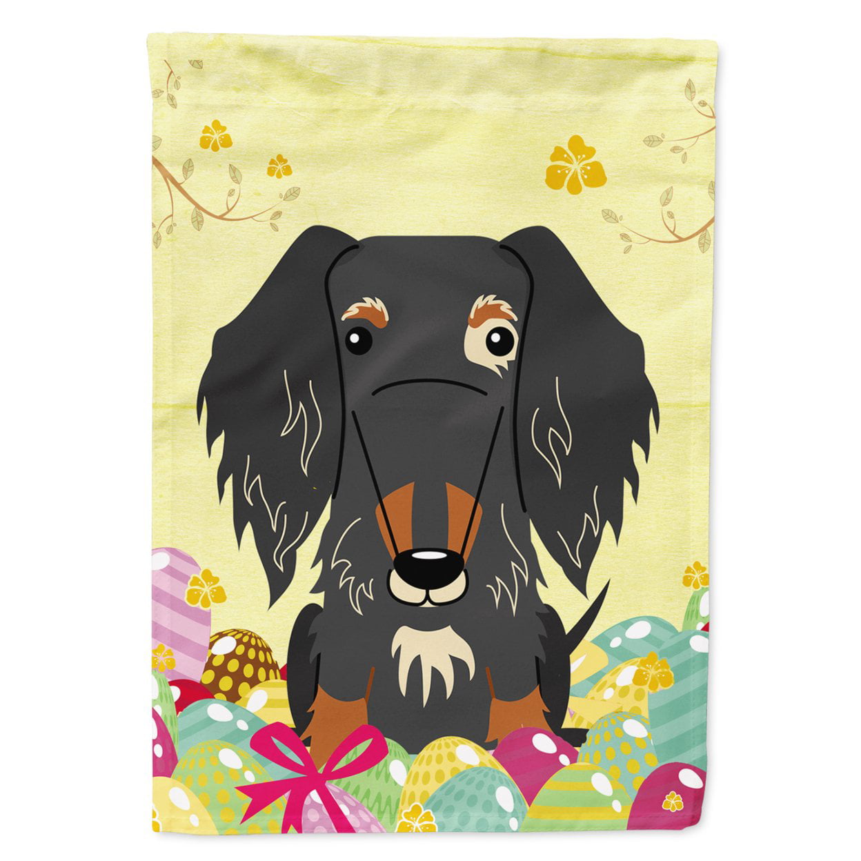 Easter Eggs Wire Haired Dachshund Dapple Garden Size Flag