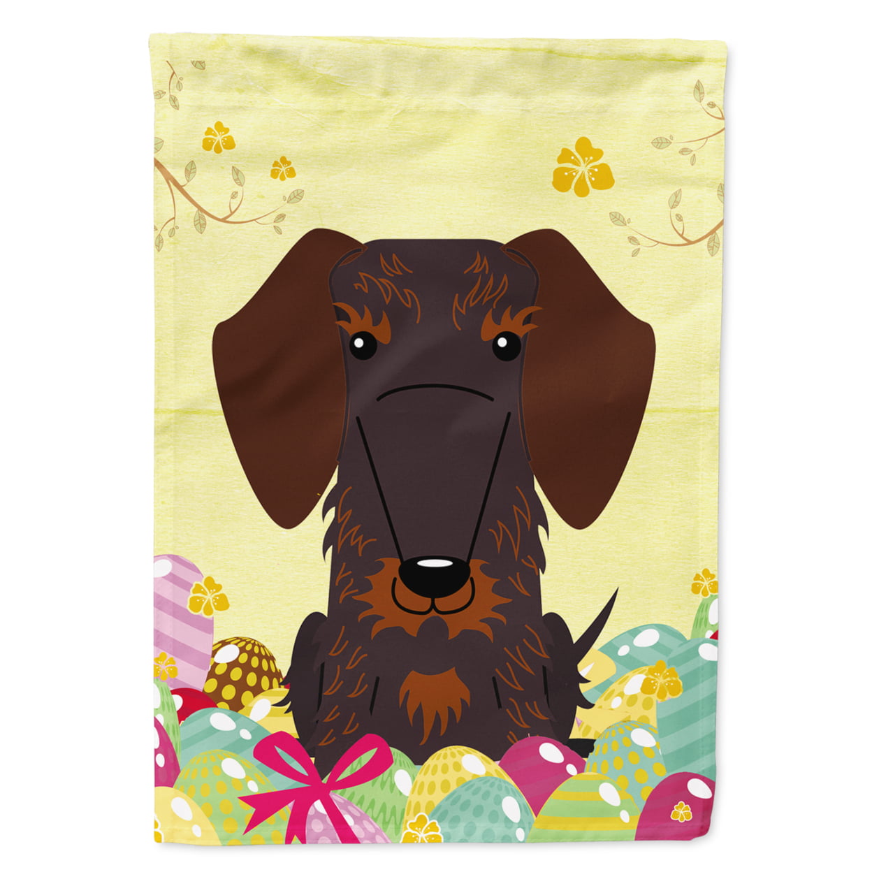 Easter Eggs Wire Haired Dachshund Chocolate Garden Size Flag