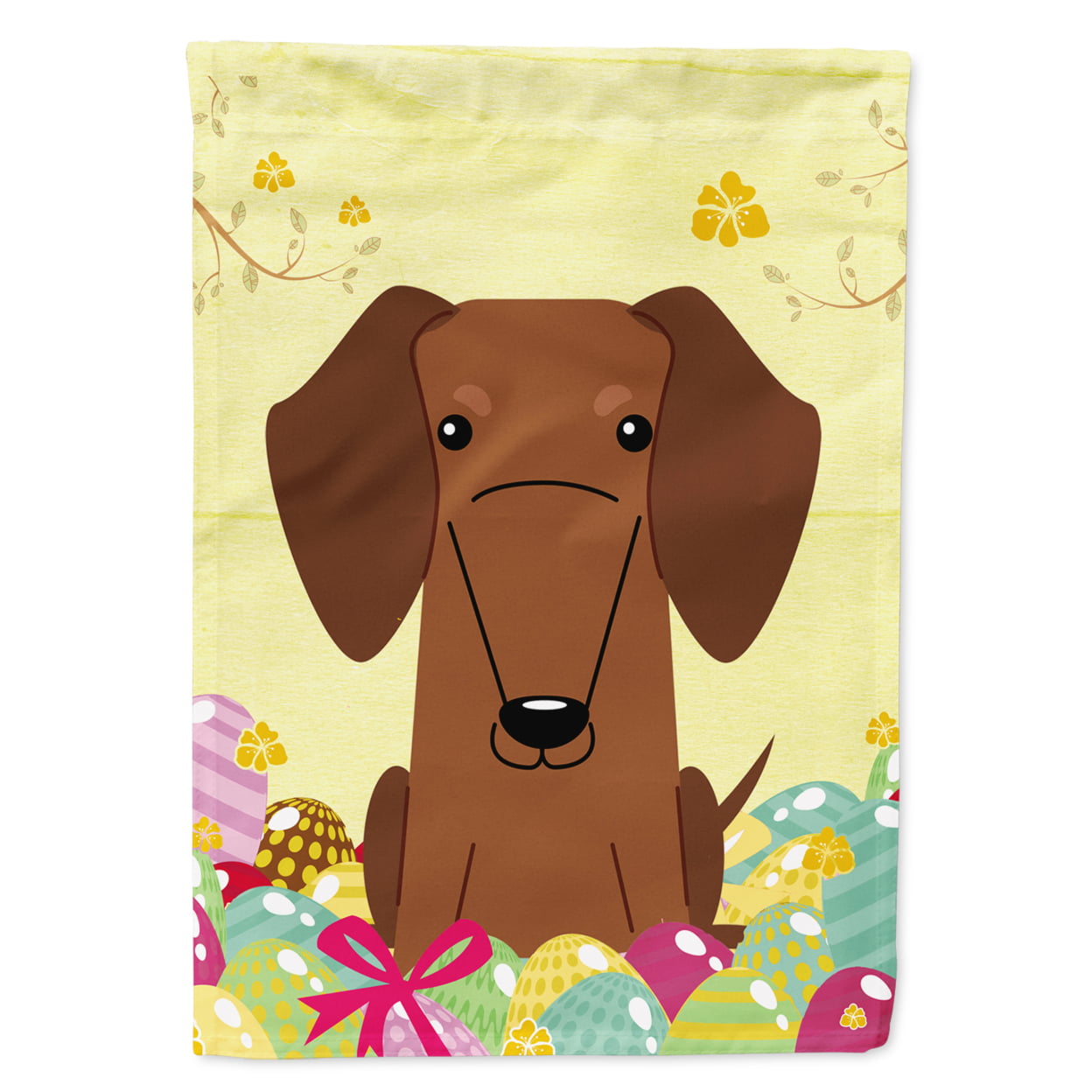 BB6130GF Easter Eggs Dachshund Red & Brown Garden Size Flag