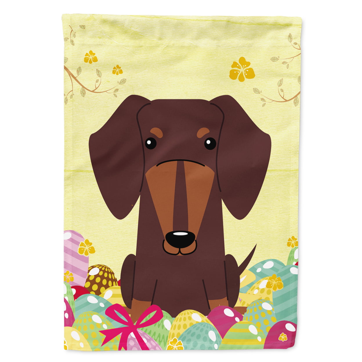 Easter Eggs Dachshund Chocolate Garden Size Flag