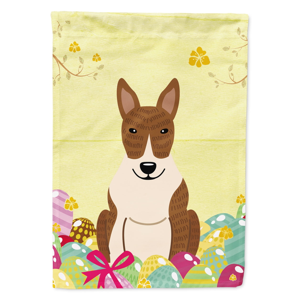 Easter Eggs Bull Terrier Brindle Garden Size Flag