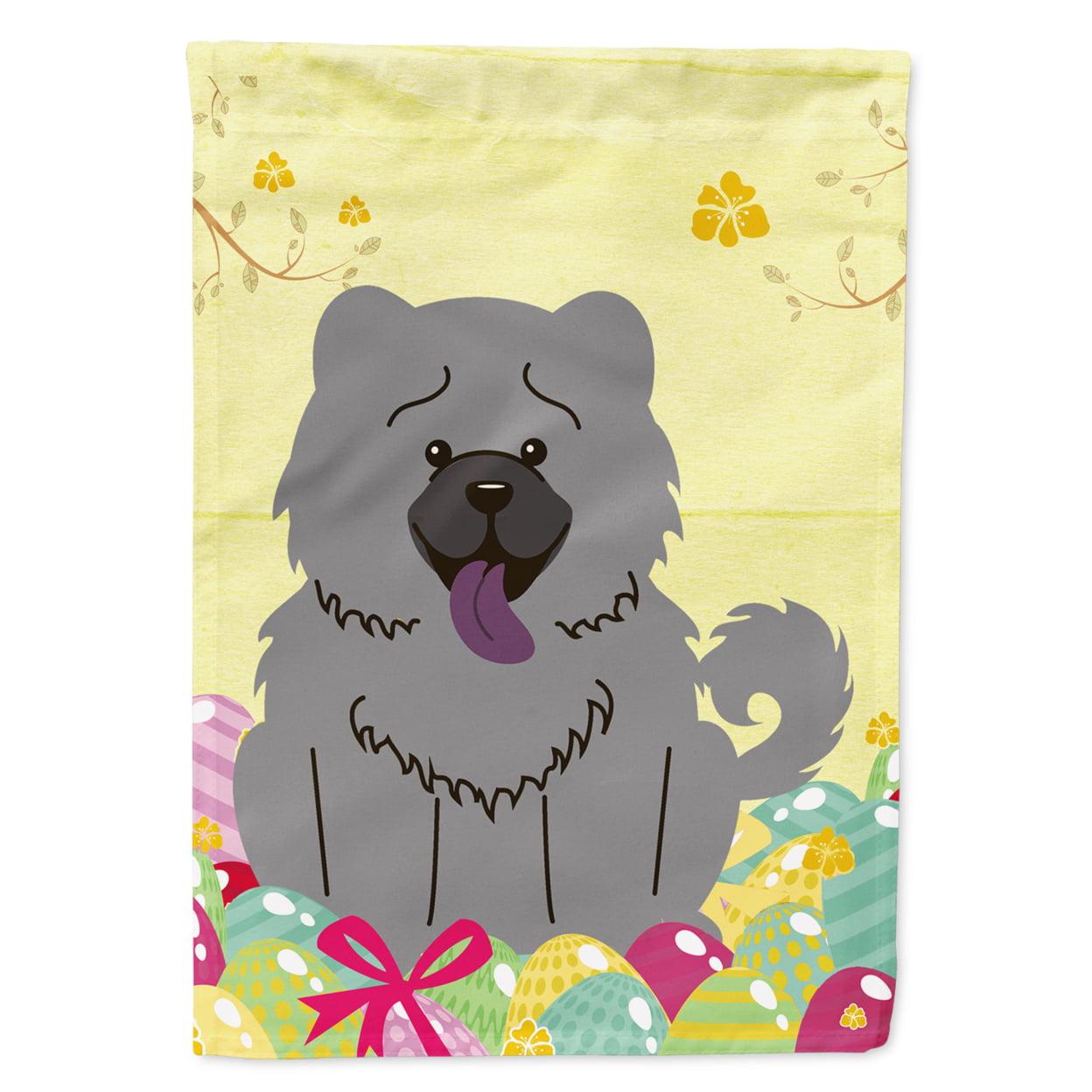 Easter Eggs Chow Chow Blue Garden Size Flag