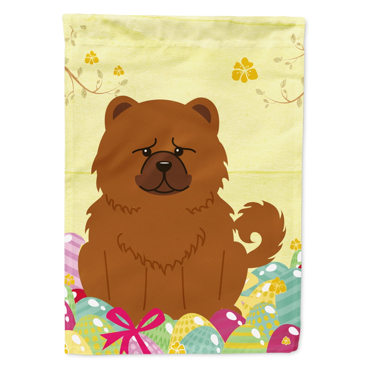 Easter Eggs Chow Chow Red Garden Size Flag