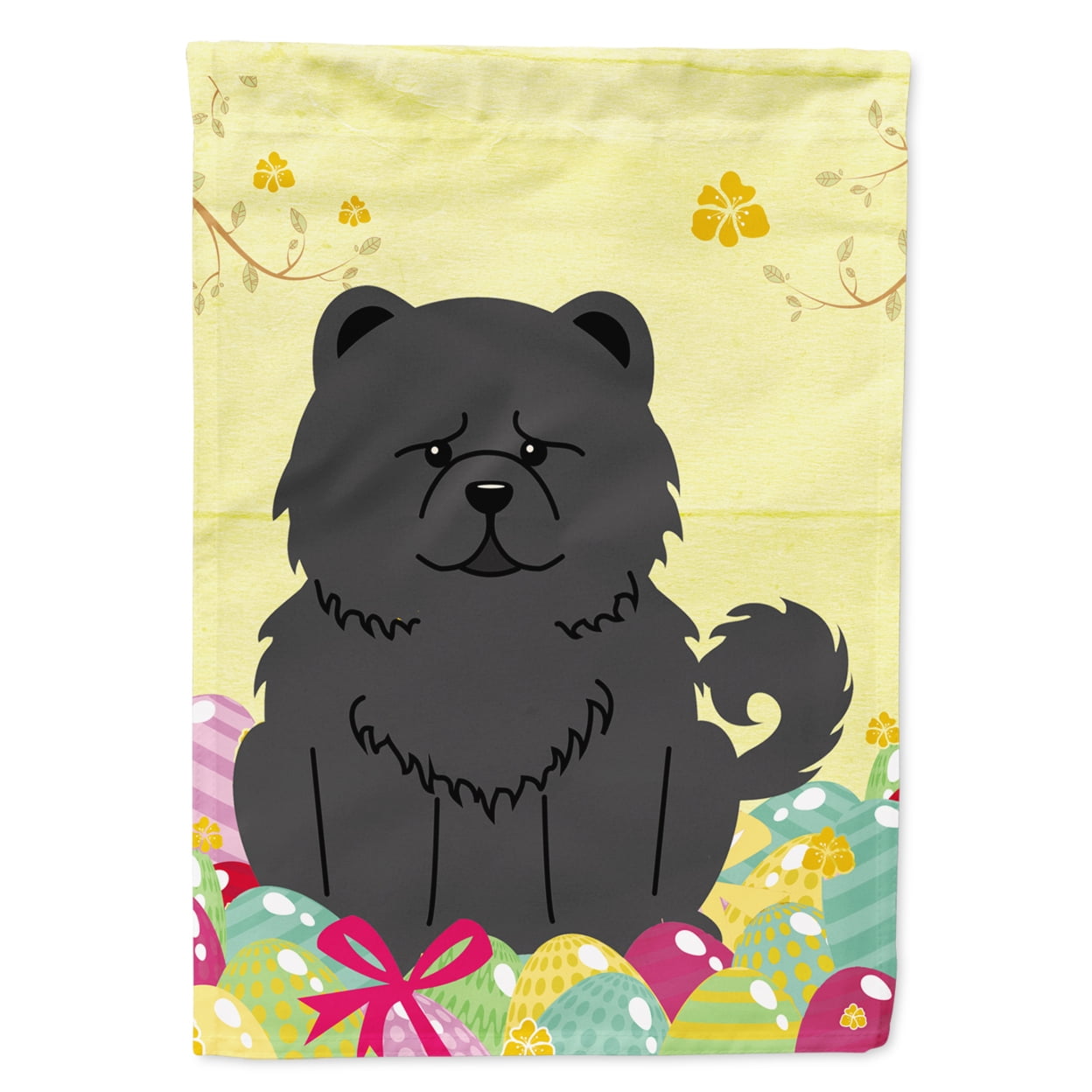Easter Eggs Chow Chow Black Garden Size Flag