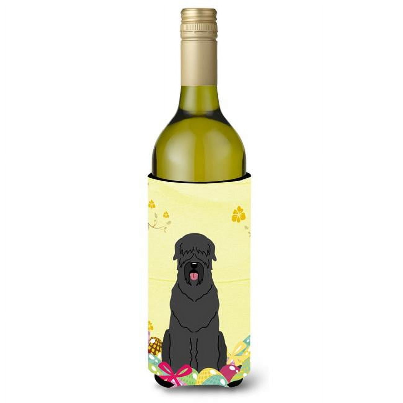 Easter Eggs Black Russian Terrier Wine Bottle Beverge Insulator Hugger