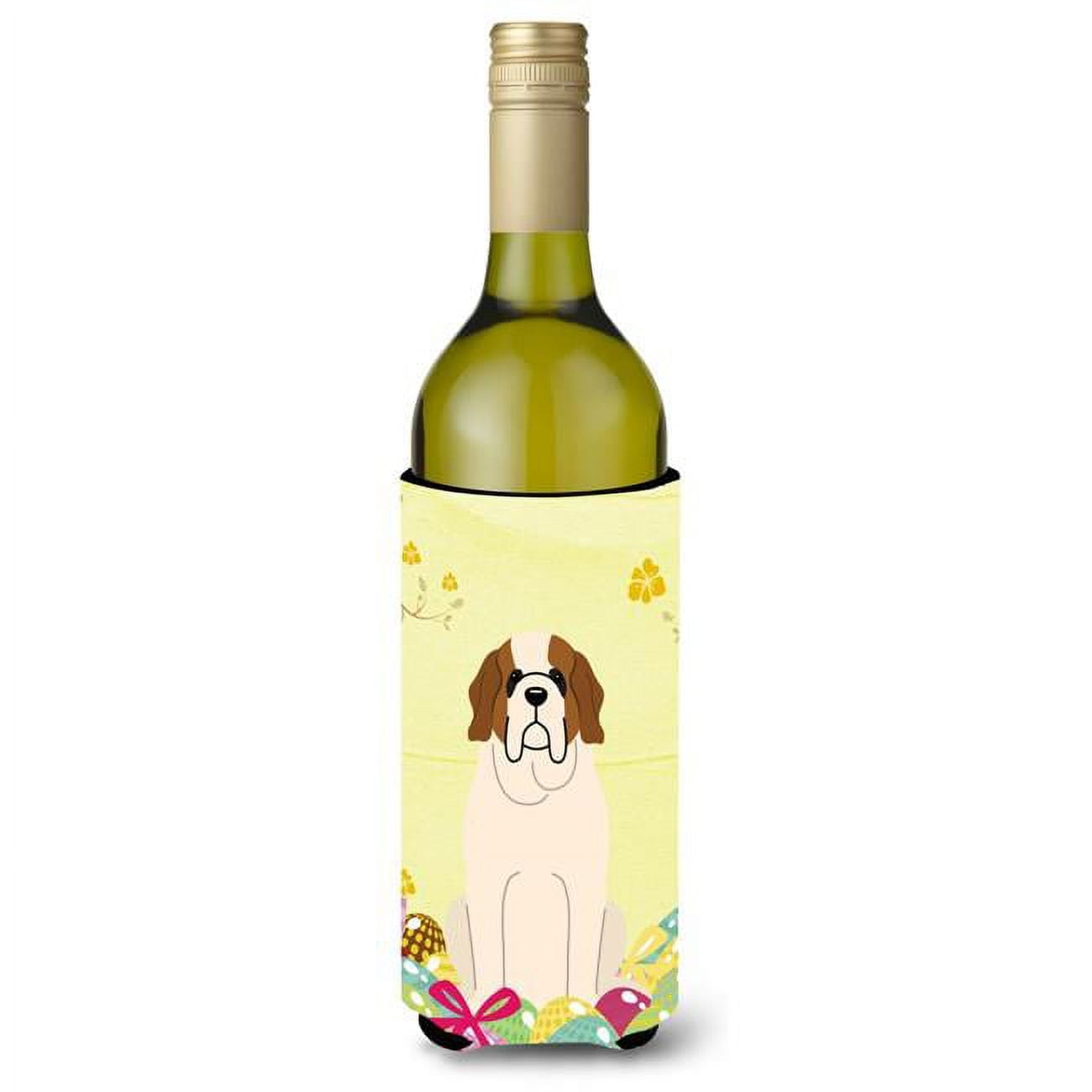 Easter Eggs Saint Bernard Wine Bottle Beverge Insulator Hugger