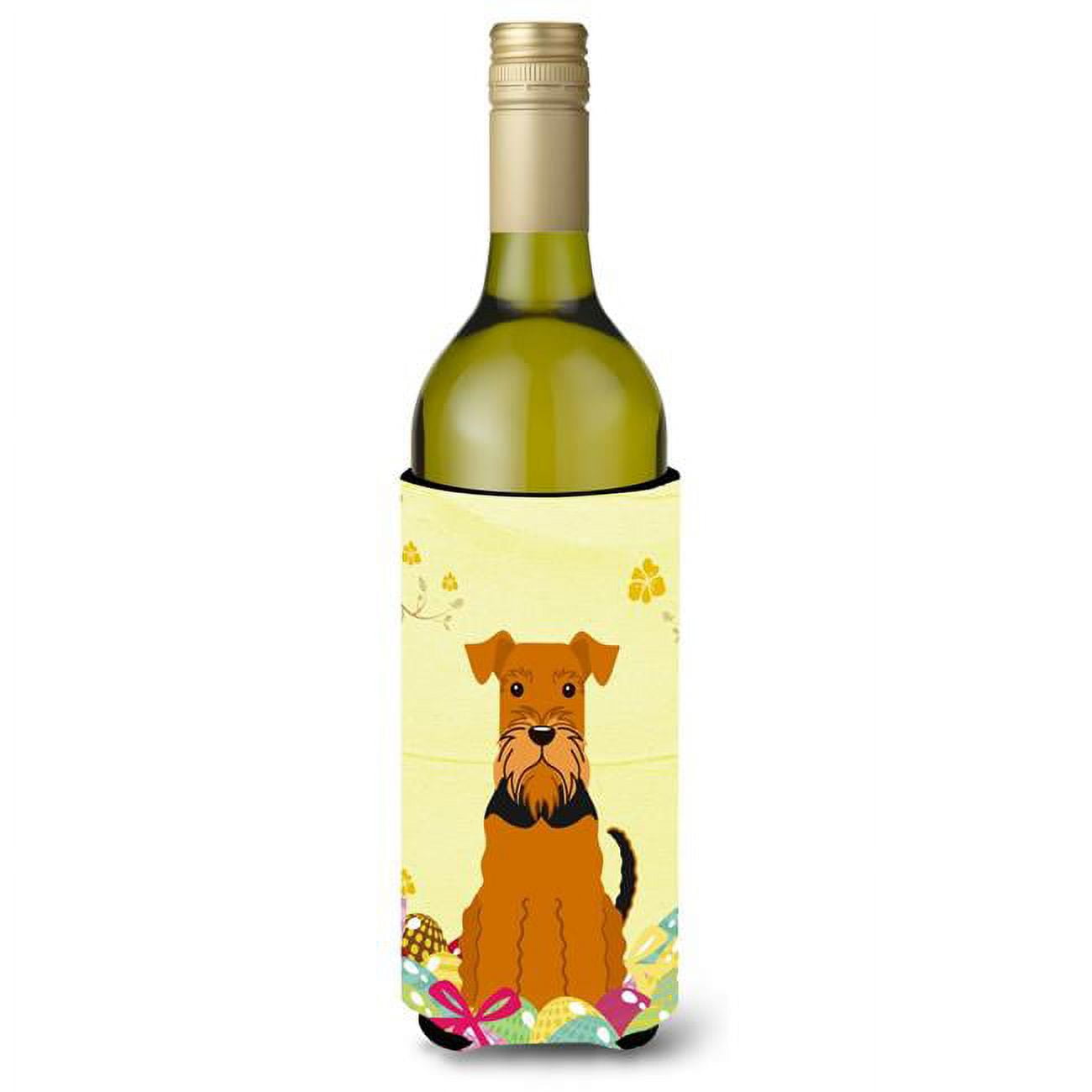 Easter Eggs Airedale Wine Bottle Beverge Insulator Hugger