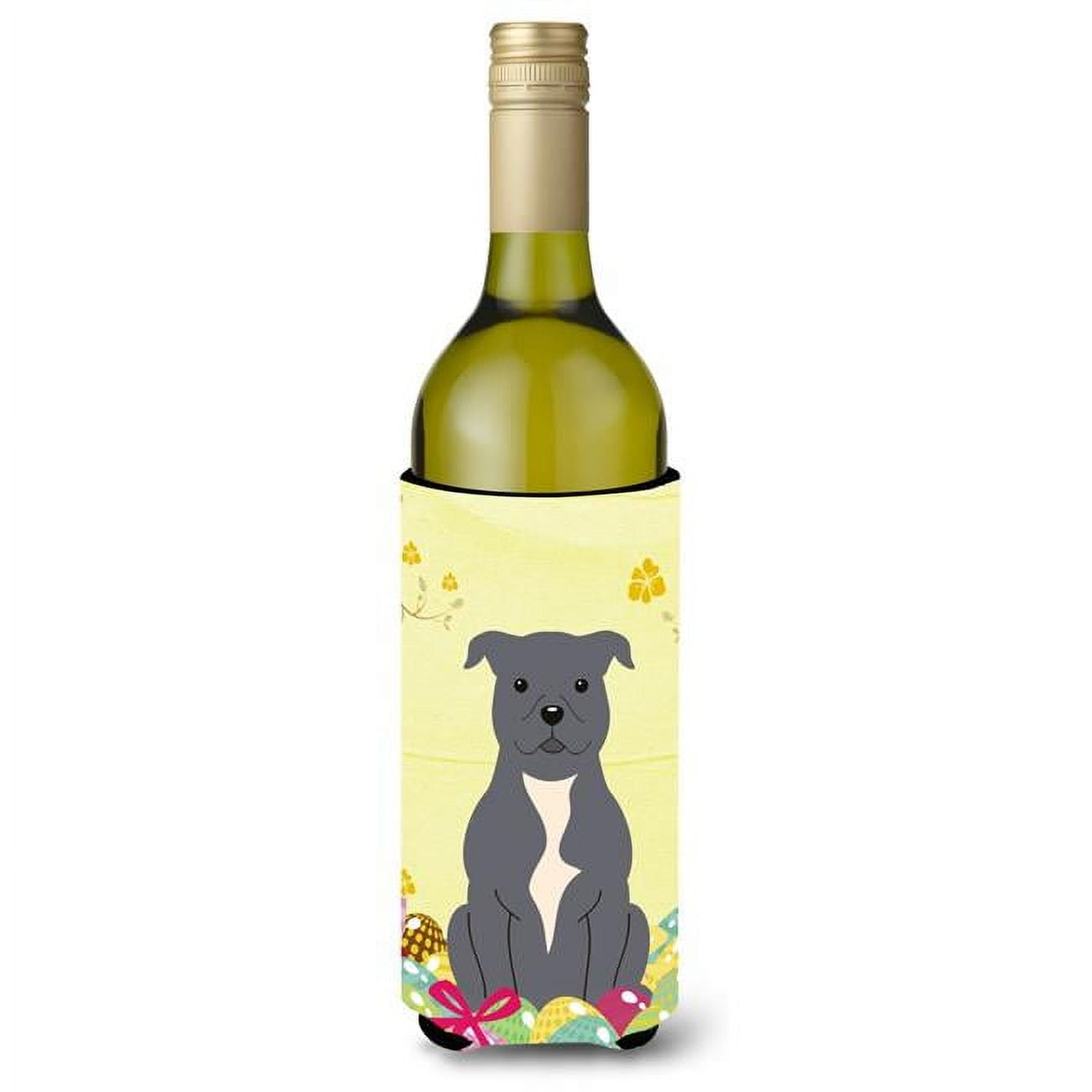 Easter Eggs Staffordshire Bull Terrier Blue Wine Bottle Beverge Insulator Hugger